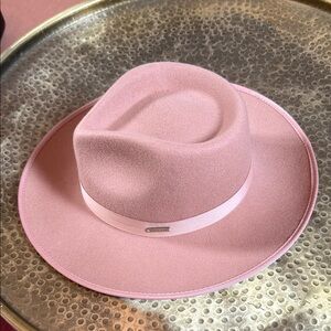 Pink Wool Fedora Hat